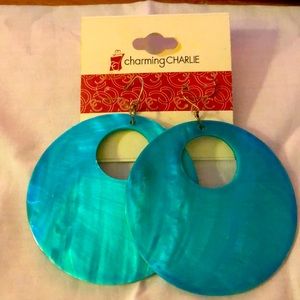 Charming Charlie blue shell earrings